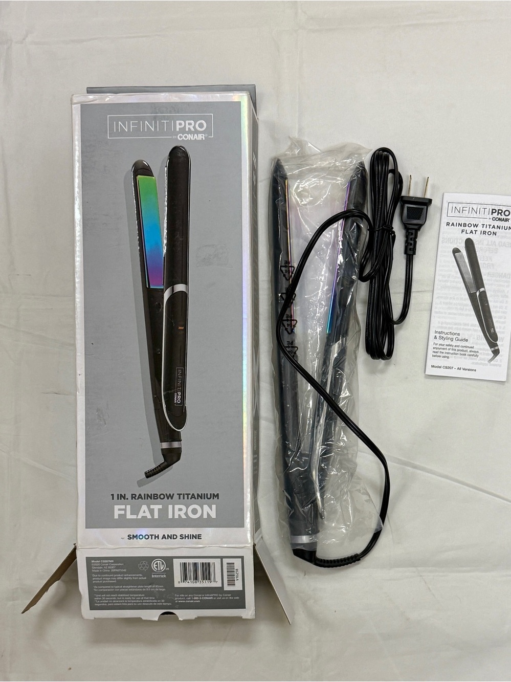InfinitiPro Rainbow Titanium 1" Flat Iron - Black/Rainbow